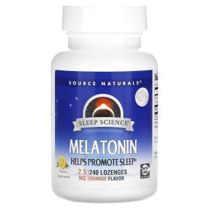 Мелатонин, Melatonin, Source Naturals, апельсин, 2,5 мг, 240 леденцов