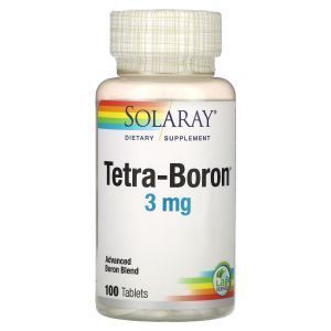 Бор, Tetra-Boron, Solaray, 3 мг, 100 таблеток
