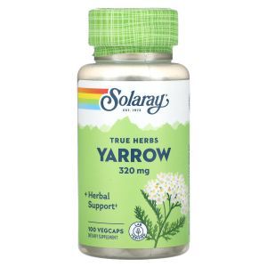 Тысячелистник, Yarrow, True Herbs, Solaray, 320 мг, 100 вегетарианских капсул
