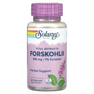 Форсколин, Forskohlii, Vital Extracts, Solaray, 385 мг, 60 вегетарианских капсул

