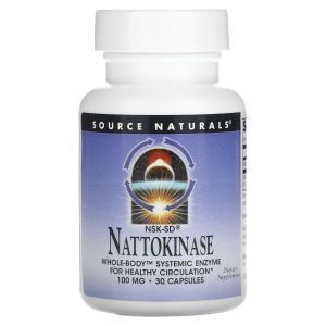 Наттокиназа, Source Naturals, 100 мг, 30 капсул