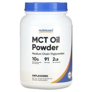 Масло МСТ, MCT Oil, Nutricost, порошок, 907 г
