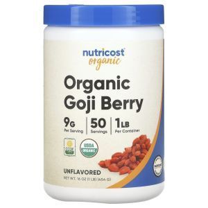 Ягоды годжи, Organic Goji Berry, Nutricost, порошок, 454 г