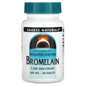 Бромелайн 2000 ГДУ/г, Bromelain, Source Naturals, 500 мг, 60 таблеток