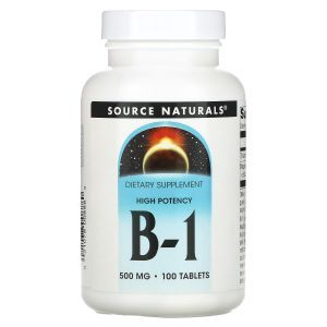 Тиамин, B-1, High Potency, Source Naturals, 500 мг, 100 таблеток