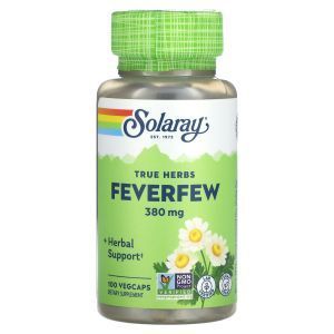 Пиретрум, Feverfew, True Herbs, Solaray, 380 мг, 100 вегетарианских капсул 
