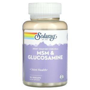 Метилсульфонилметан и глюкозамин, MSM & Glucosamine, Solaray, 90 вегетарианских капсул 
