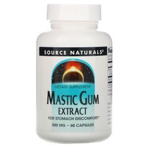 Смола мастикового дерева, Mastic Gum, Source Naturals, экстракт, 60 капсул 