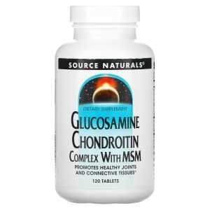 Глюкозамин и хондроитин, Glucosamine Chondroitin  MSM, Source Naturals, комплекс, 120 таблеток