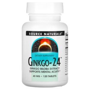 Гинкго Билоба -24, Source Naturals, 40 мг, 120 таб