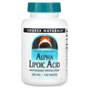 Альфа-липоевая кислота, Alpha Lipoic Acid, Source Naturals, 200 мг, 120 таблеток