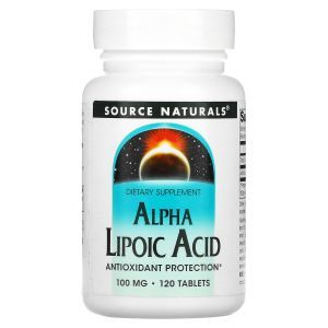 Альфа-липоевая кислота, Alpha Lipoic Acid, Source Naturals, 100 мг, 120 таблеток