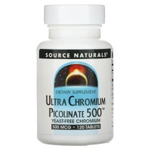 Хром ультра пиколинат, Chromium Picolinate, Source Naturals, 500 мкг, 120 таблеток (Default)