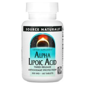 Альфа-липоевая кислота, Alpha Lipoic Acid, Source Naturals, 300 мг, 60 таблеток