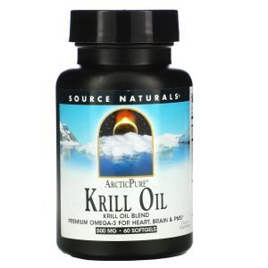 Масло криля, Krill Oil, Source Naturals, арктический, 500 мг, 60 капсул