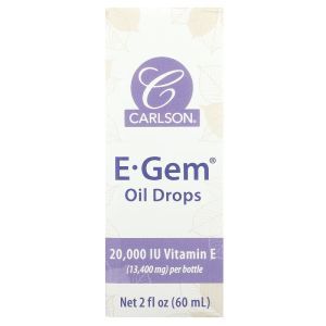 Масло с витамином Е, E-Gem, Carlson, 60 мл
