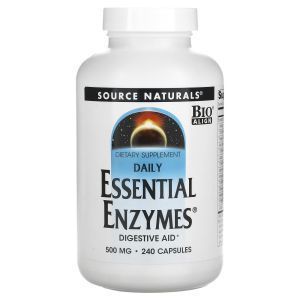Ферменты для пищеварения, Essential Enzymes, Source Naturals, 500 мг, 240 капсул