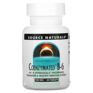Витамин В6, Coenzymated B-6, Source Naturals, коэнзимный, 100 мг, 60 таблеток