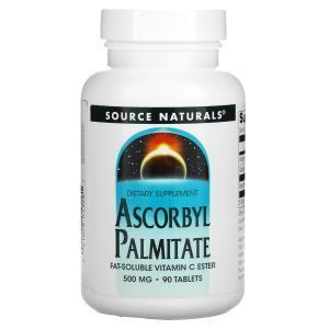 Витамин С, Ascorbyl Palmitate, Source Naturals, аскорбил пальмитат, 500 мг, 90 таблеток