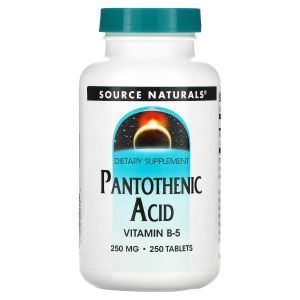 Пантотеновая кислота, Pantothenic Acid (Vitamin B-5), Source Naturals, 250 мг, 250 таблеток