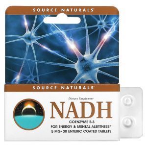 Коэнзим В-3 для энергии, NADH, CoEnzyme B-3, Source Naturals, 5 мг, 30 таблеток