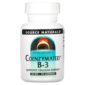 Витамин В3 (никотинамид), Coenzymated B-3, Source Naturals, коэнзимированный, сублингвальный, 25 мг, 60 таблеток