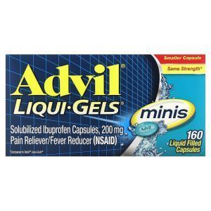 Ибупрофен, обезболивающее и жаропонижающее средство, Liqui-Gels, Advil, мини, 200 мг, 160 капсул, наполненных жидкостью