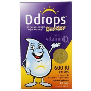 Вітамін Д3, Vitamin D3, DDrops, для дітей, рідкий, бустер, 600 МО 2,8 мл