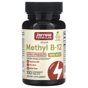 Витамин В12, Methyl B-12, Jarrow Formulas, вкус лимона, 1000 мкг, 100 жевательных таблеток