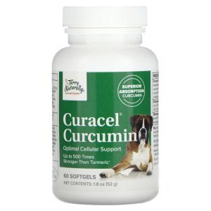 Куркумин, Curacel Curcumin, Terry Naturally, оптимальная клеточная поддержка, для собак, 60 гелевых таблеток