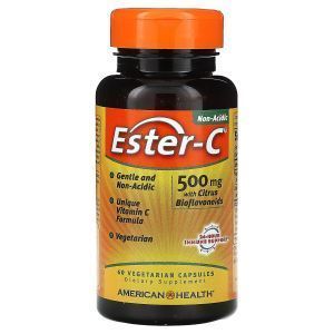Витамин С (аскорбат), Ester-C, American Health, 500 мг, 60 капсул