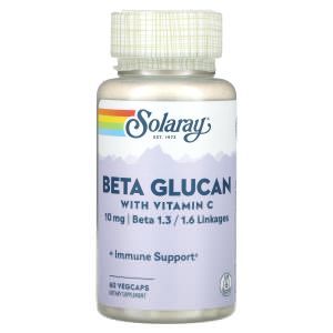 Бета-глюкан с витамином С, Beta Glucan with Vitamin C, Solaray, 60 вегетарианских капсул 
