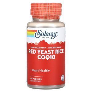 Красный дрожжевой рис CoQ-10, Red Yeast Rice CoQ-10, Solaray, 60 вегетарианских капсул