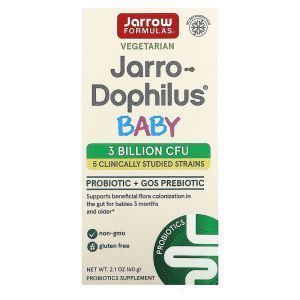Детский пробиотик от 3 месяцев до 4 лет, Jarro-Dophilus Baby, Baby's Probiotic, Jarrow Formulas, 3 миллиарда живых бактерий, 60 г