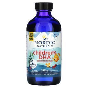 Жидкий рыбий жир для детей от 1 до 6 лет, Children's DHA, Nordic Naturals, клубника, 530 мг, 237 мл