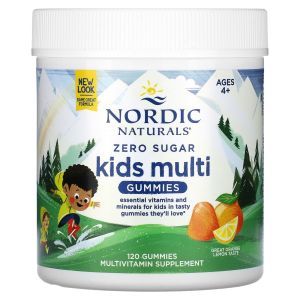 Мультивитамины для детей, Kids Multi Gummies, Nordic Naturals, без сахара, апельсин/лимон, 120 жевательных конфет