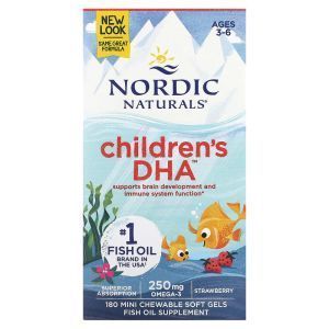 Рыбий жир для детей, Children's DHA, Nordic Naturals, 250 мг, 180 капсу
