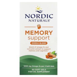 Омега с куркумином для памяти, Memory Support, Omega Blend, Nordic Naturals, 500 мг, 60 капсул