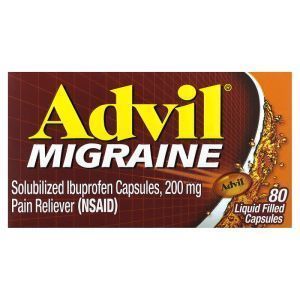 Обезболивающее, Migraine, Advil, 200 мг, 80 капсул, наполненных жидкостью
