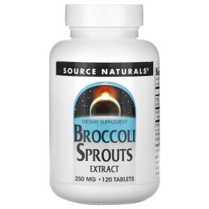 Брокколи, Broccoli Sprouts Extract, Source Naturals, экстракт ростков, 125 мг, 120 таблеток
