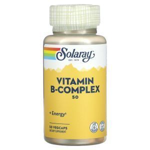Витамины В-комплекс, Vitamin B-Complex, Solaray, 50 мг, 50 вегетарианских капсул
