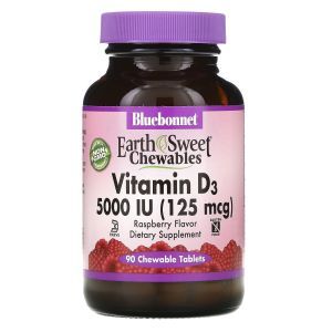 Витамин Д3, Bluebonnet Nutrition, 5000 МЕ, 90 кап.