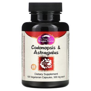  Астрагал и Кодонопсис, Codonopsis & Astragalus, Dragon Herbs, 500 мг, 100 капсул