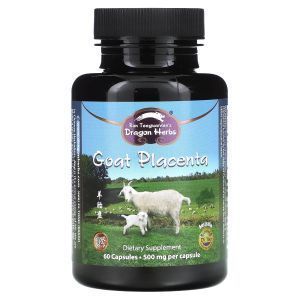 Козья плацента, Goat Placenta, Dragon Herbs, 250 мг, 60 капсул