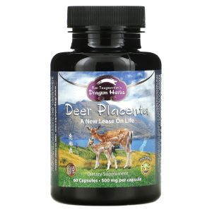 Плацента оленя (Deer Placenta), Dragon Herbs, 500 мг, 60 капсул