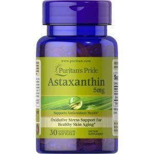Астаксантин, Natural Astaxanthin 5 mg, Puritan's Pride, 5 мг, 60 капсул