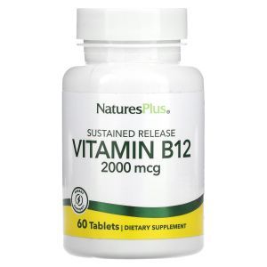 Витамин В-12, Vitamin B-12, Nature's Plus, 2000 мкг, 60 таблеток