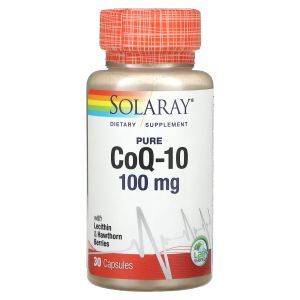 Коэнзим Q10, Pure CoQ10, Solaray, 100 мг, 30 капсул
