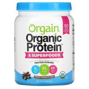 Протеин и суперфуд, Organic Protein & Superfoods, Orgain, органик, порошок на растительной основе, сливочно-шоколадная помадка, 510 г
