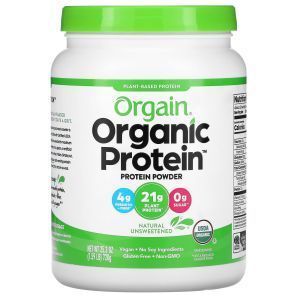 Растительный протеин, Organic Protein Powder, Orgain, органик, порошок, натуральный без сахара, 720 г
